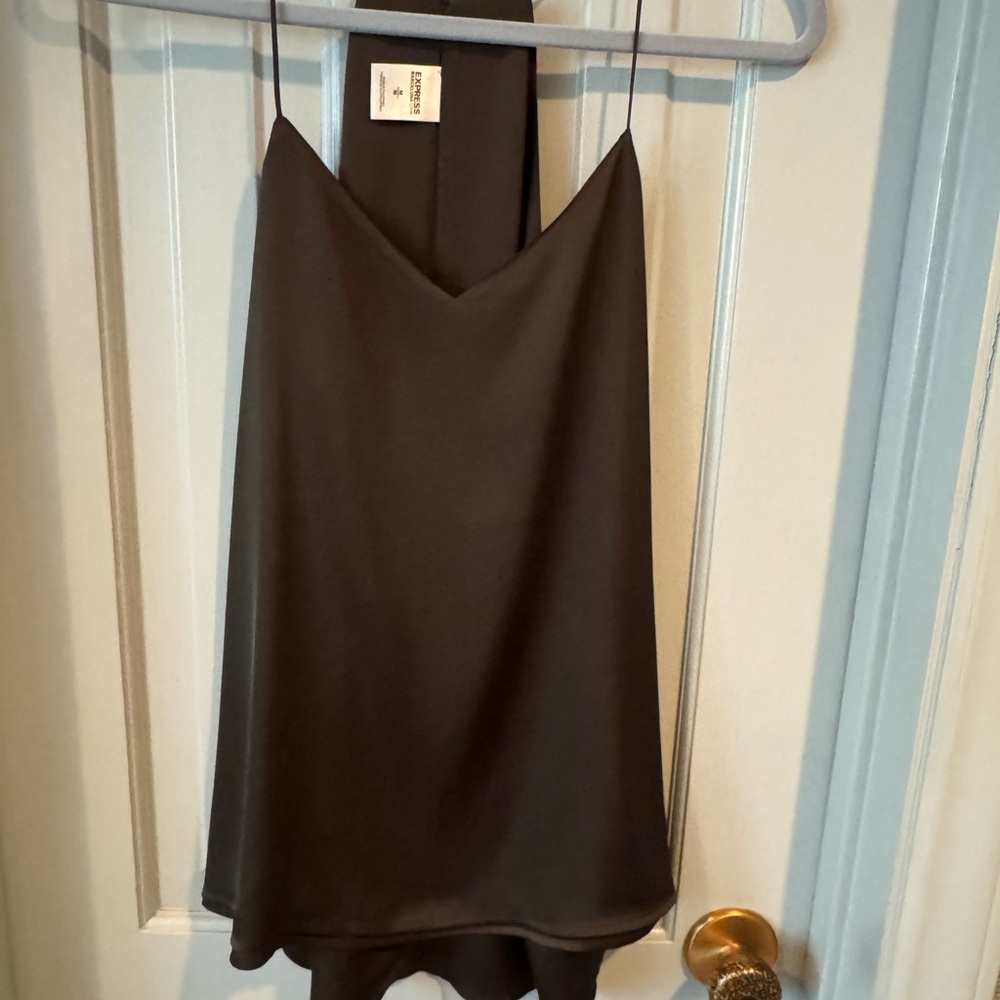 Elegant Dark Brown/green halter blouse